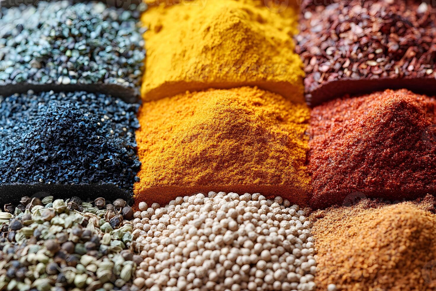 Colorful Spice Assortment for Culinary and Decorative Use photo