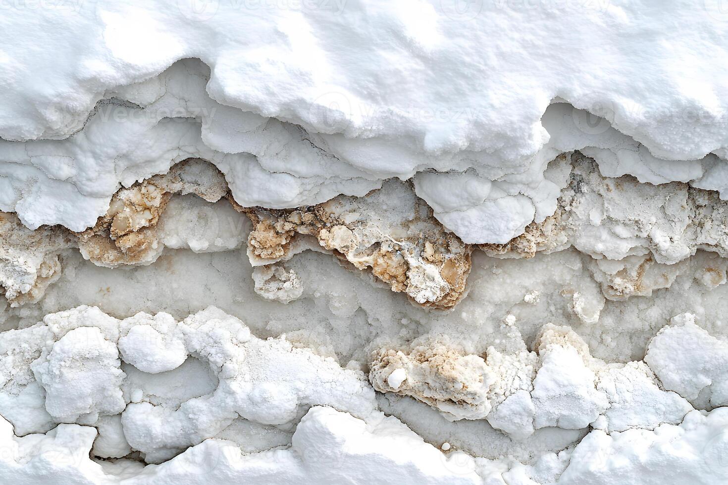 Textured Snow and Ice Layers in Winter Landscape for Natural Design Inspiration photo