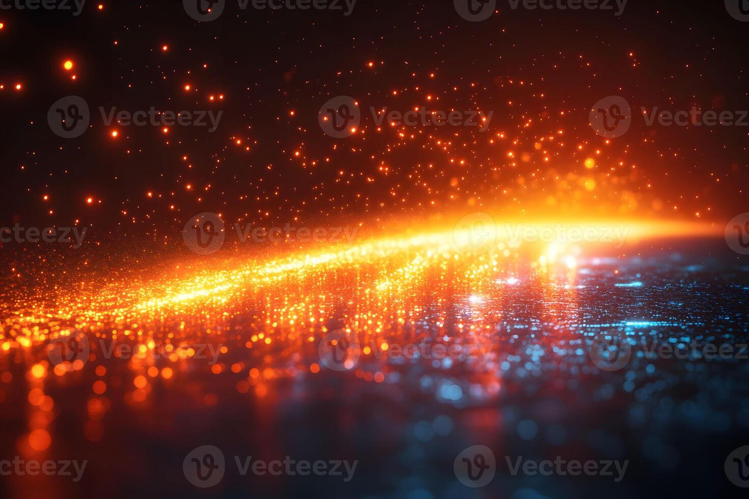 Glowing Particle Horizon Abstract Energy and Light Concept for Digital Design photo
