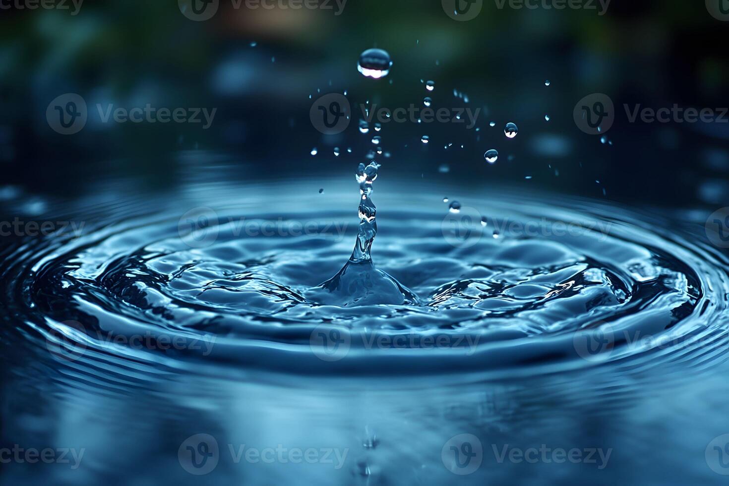 Water Drop Splash on Rippling Surface - Nature's Serenity for Meditation and Relaxation Design photo