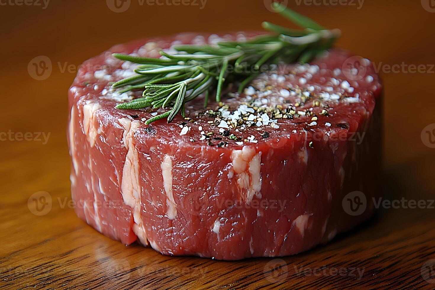 Gourmet Fresh Beef Filet with Rosemary and Seasonings for Culinary Inspiration photo