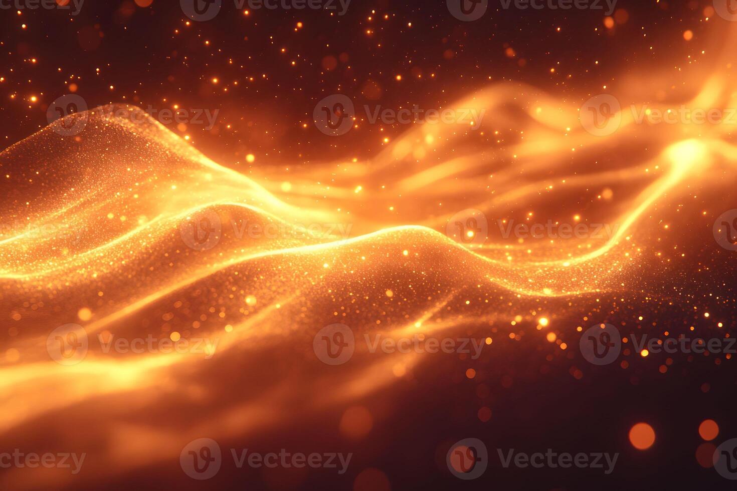 Abstract Glowing Waves with Sparkling Particles for a Futuristic Design photo