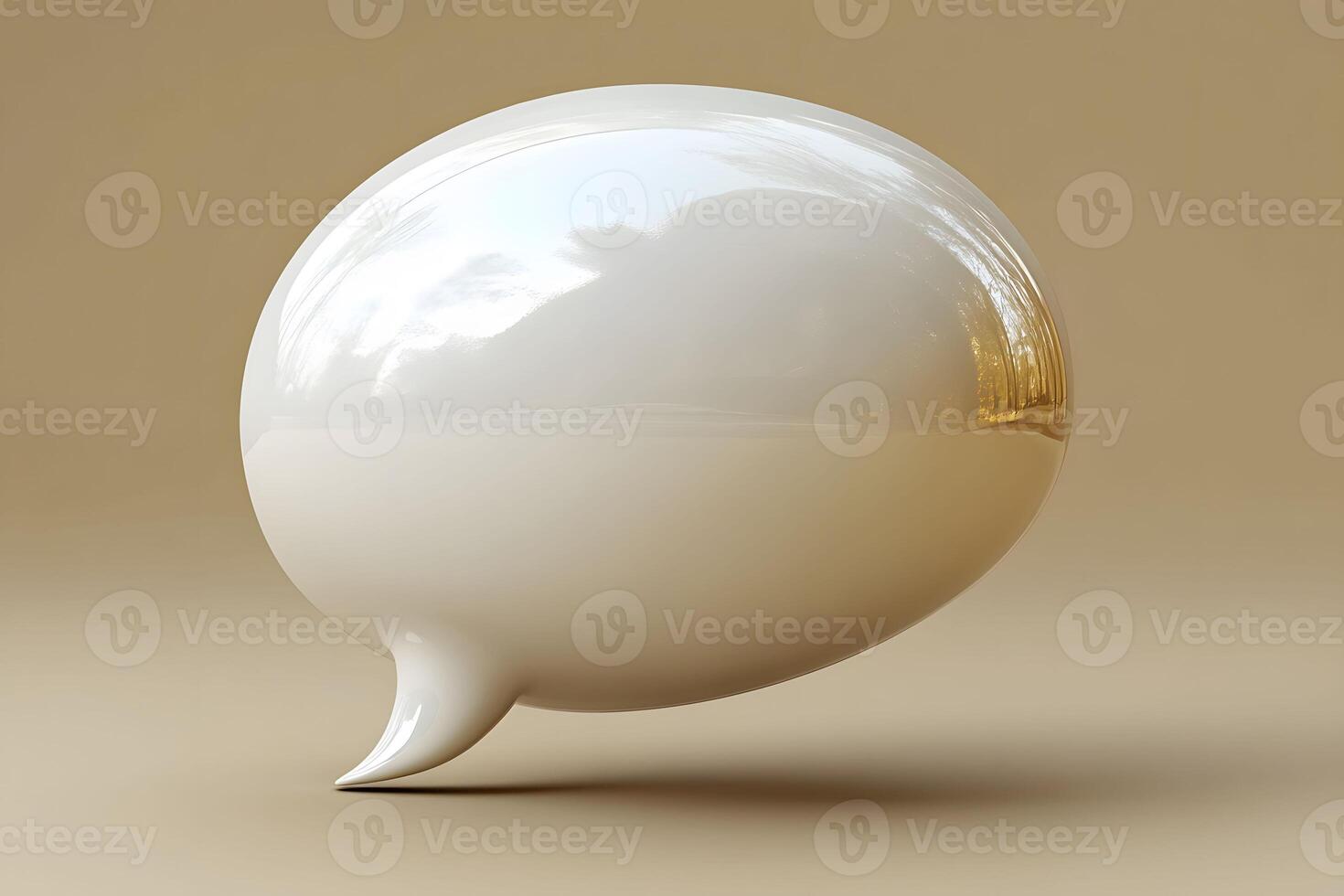 Minimalist 3D Speech Bubble Design for Communication and Technology Concepts photo
