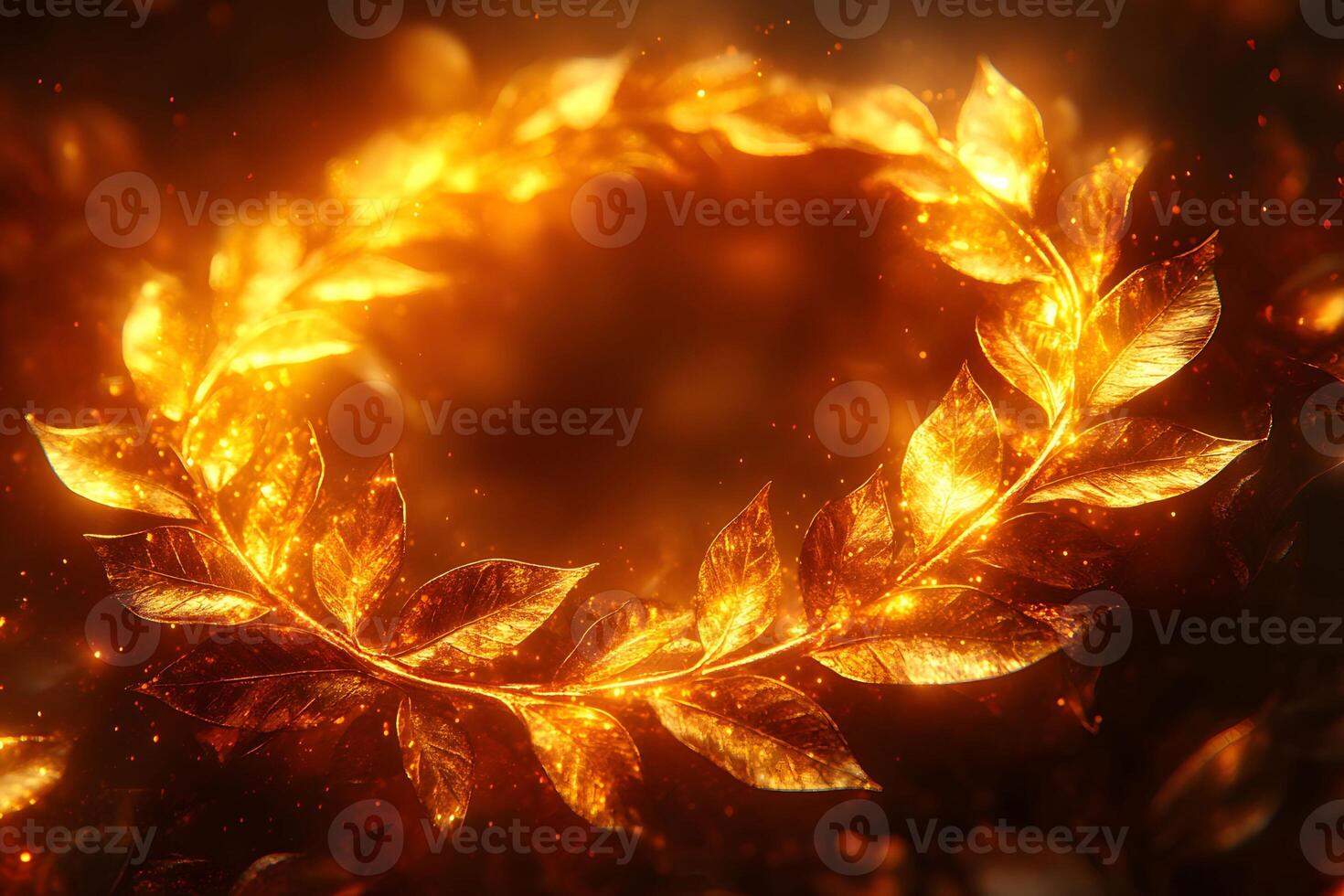 Radiant Gold Laurel Wreath Symbolizing Triumph and Glory photo