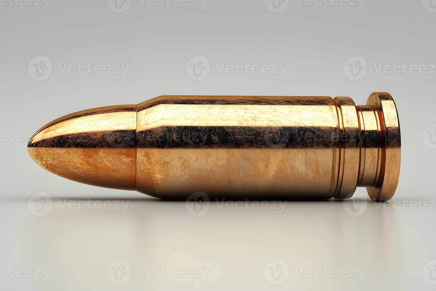 Golden Bullet Close-Up for Ammunition and Security Concepts in Design photo
