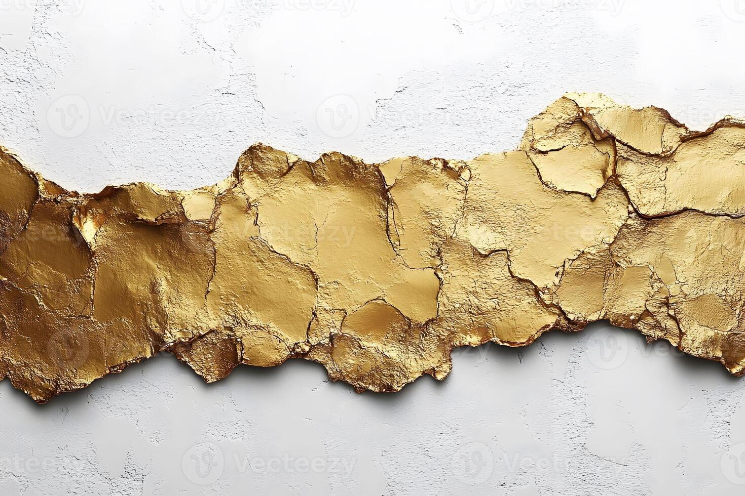 Luxurious Gold Foil Texture on White Plaster for Elegant Background Design photo