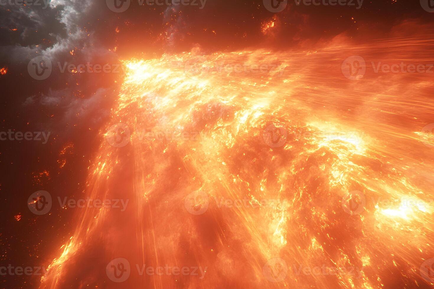 Dynamic Fiery Landscape Abstract Depiction of Volcanic Activity and Energy photo