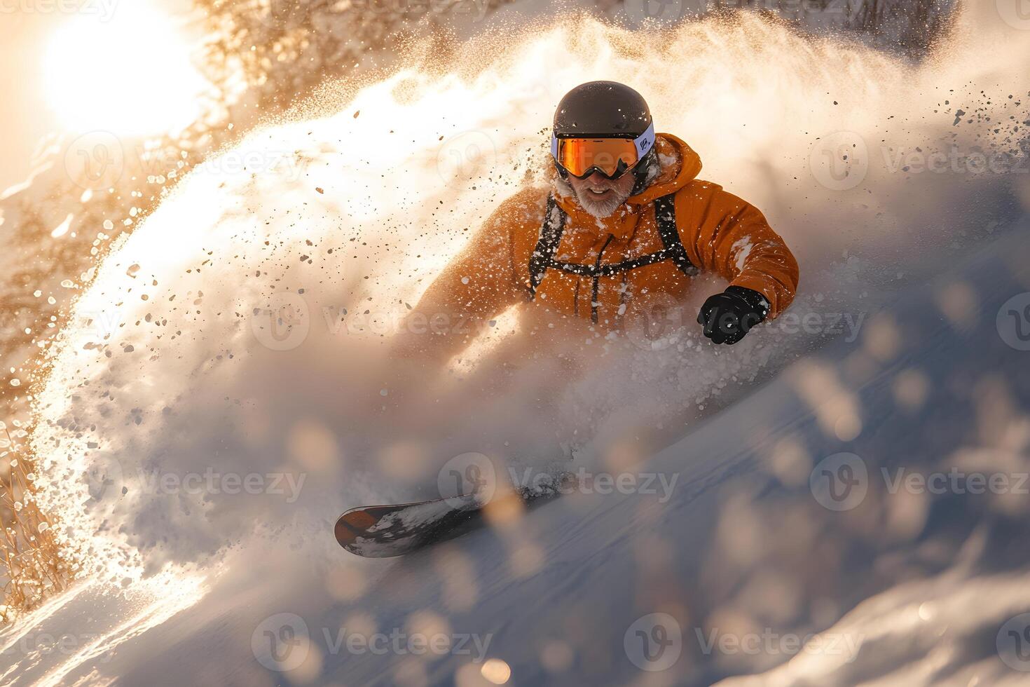 Adventurous Winter Skiing at Sunset - Perfect for Outdoor Enthusiasts and Travel Inspiration photo