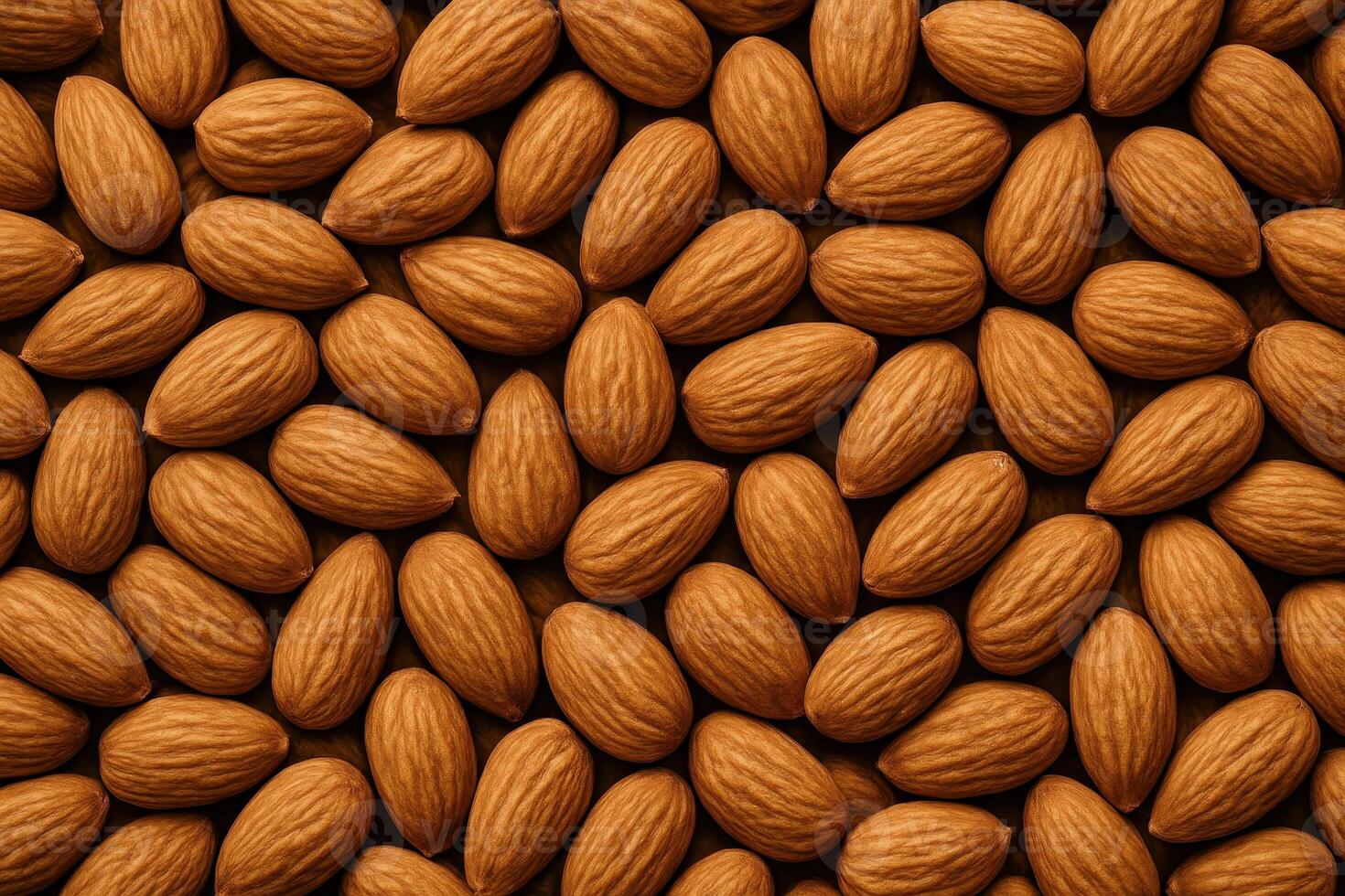 Close up full frame view of natural unshelled almonds forming a textured background photo