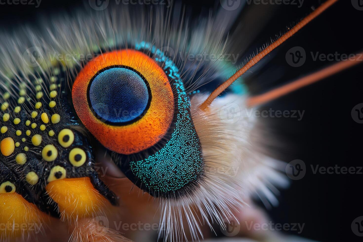 Colorful jewel caterpillar showing intricate details and vibrant colors photo