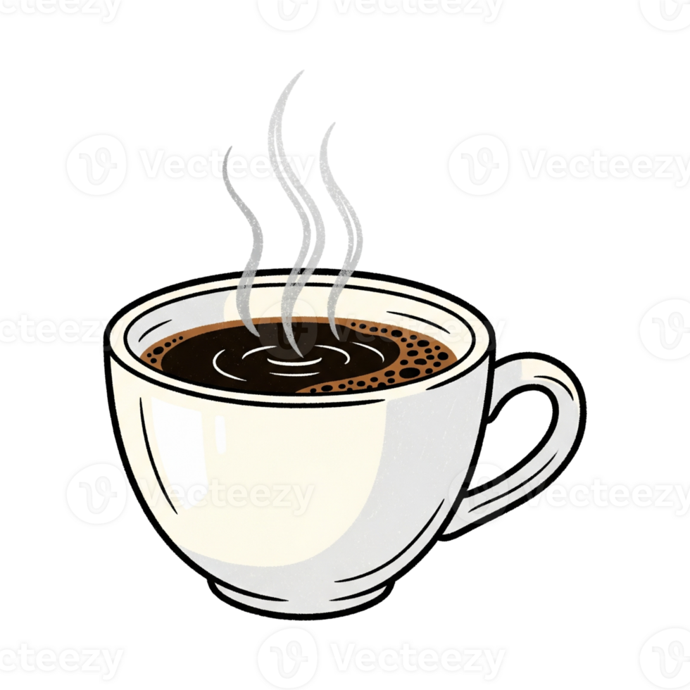 Steaming Hot Coffee Cup Illustration png