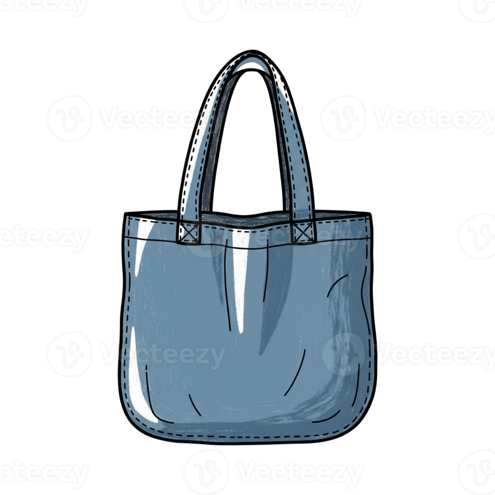 Blue Canvas Tote Bag Illustration png