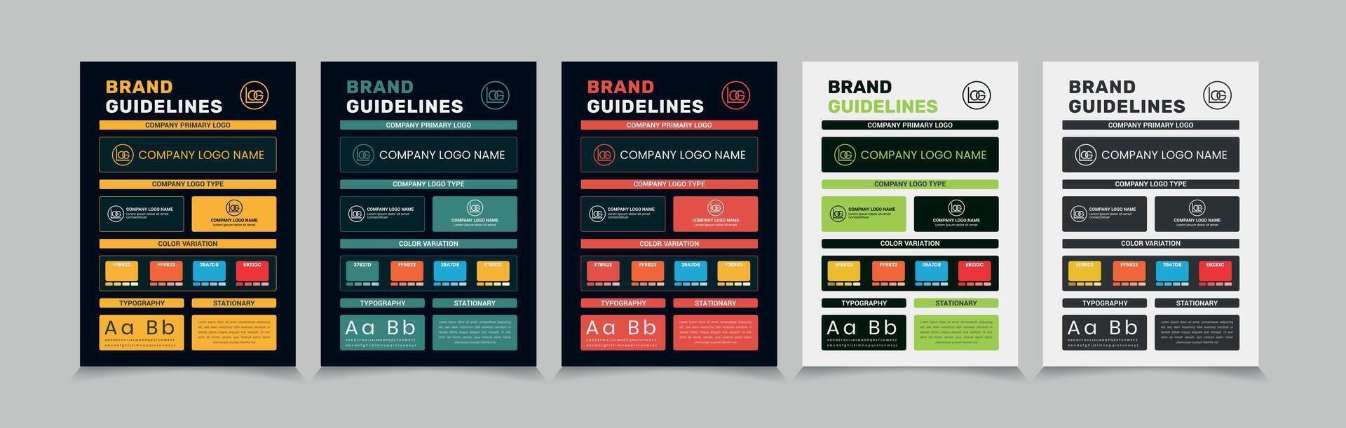 A4 Brand Guidelines Poster Layout, Simple style and modern Brand Guidelines, Brand identity Template. vector