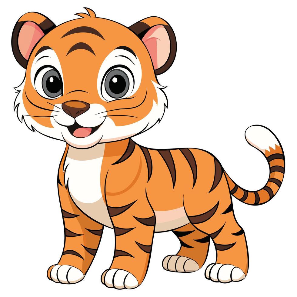 Adorable Tiger Cub Graphics vector