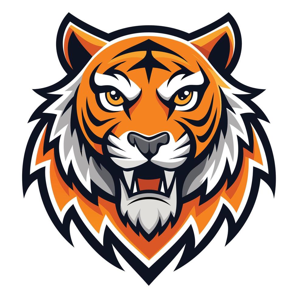 Ferocious Tiger Head Graphics vector