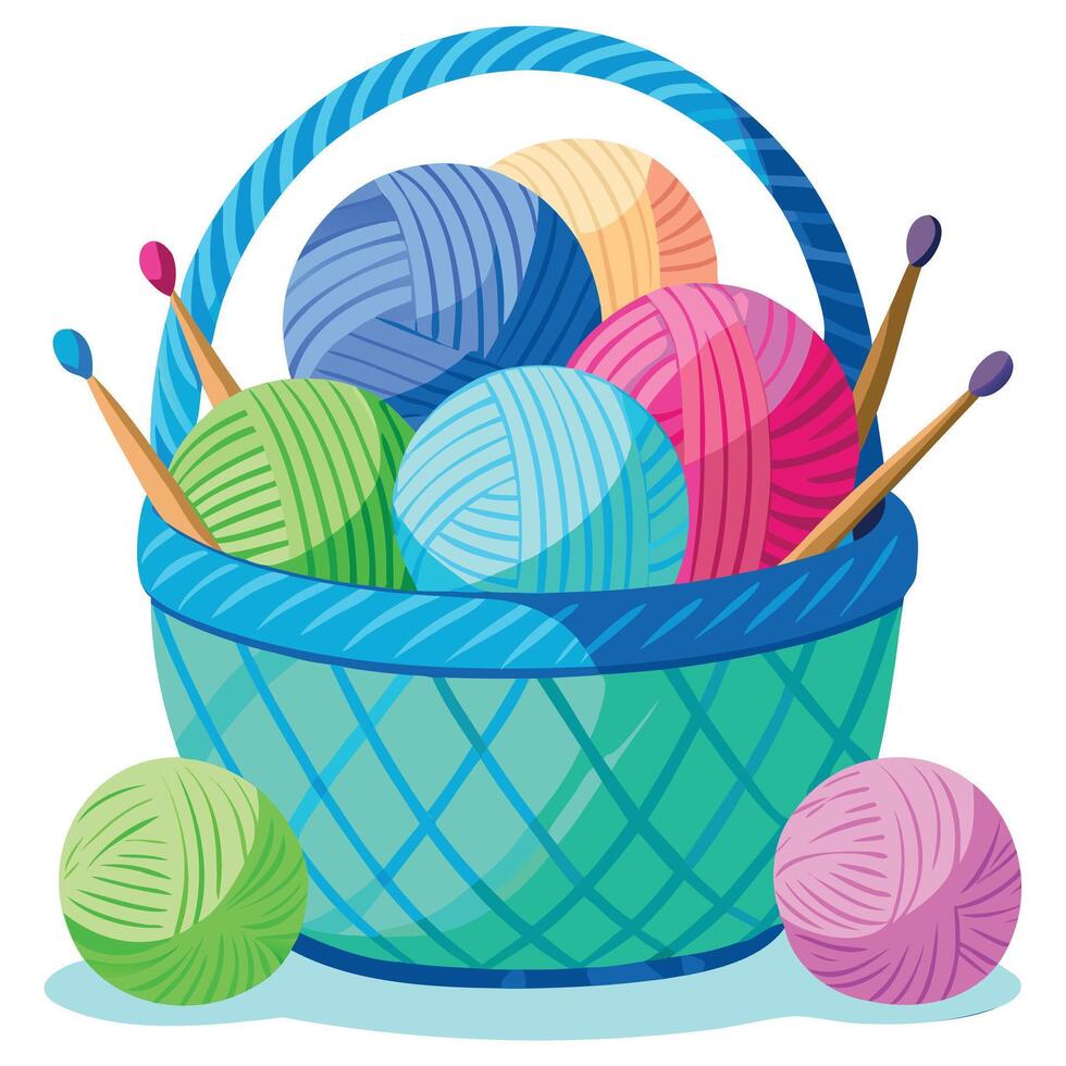 Colorful Knitting Thread Illustrations vector