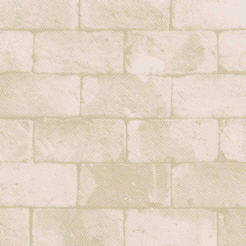 brick wall texture beige color background vector