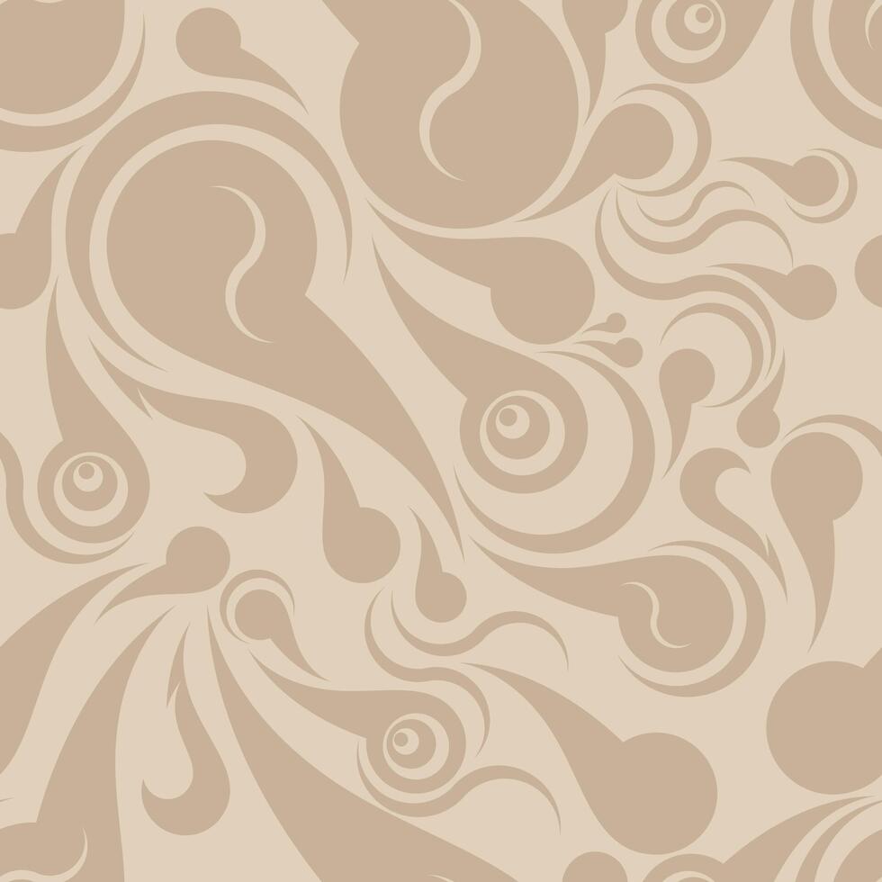 Seamless pattern with swirls and curls in brown colors. vector