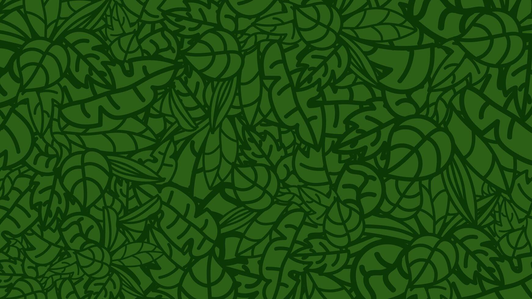 hand draw pattern with leaves. illustration in green colors. vector