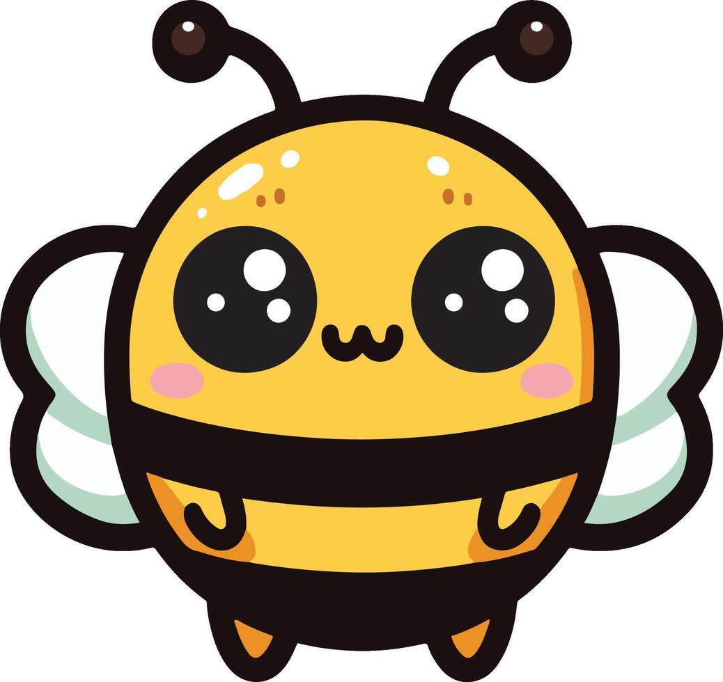 Cute bee cartoon character illustration vector