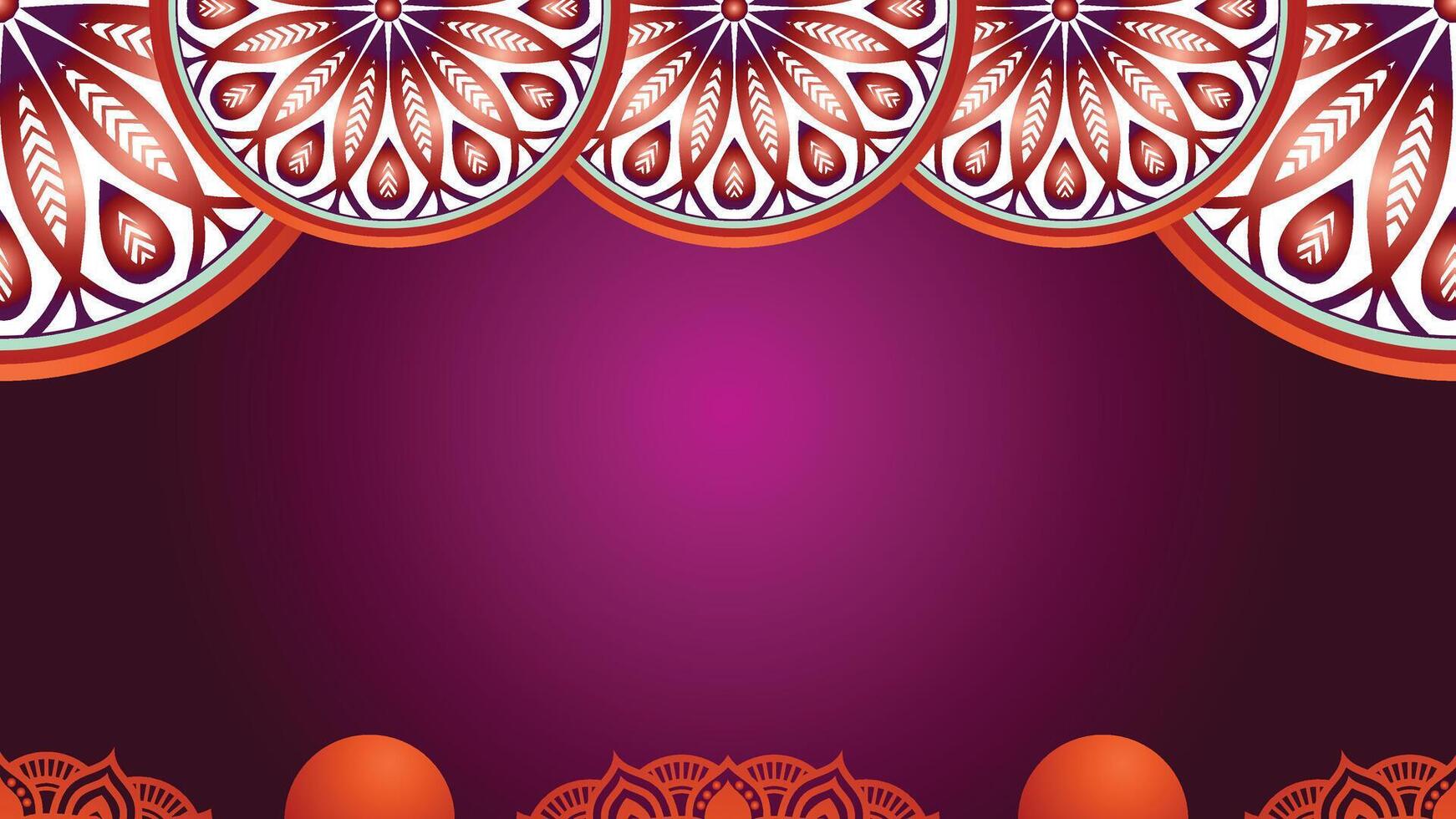 Luxury pink islamic wedding invitation ornament pattern border background banner for ramadan milad un nab vector