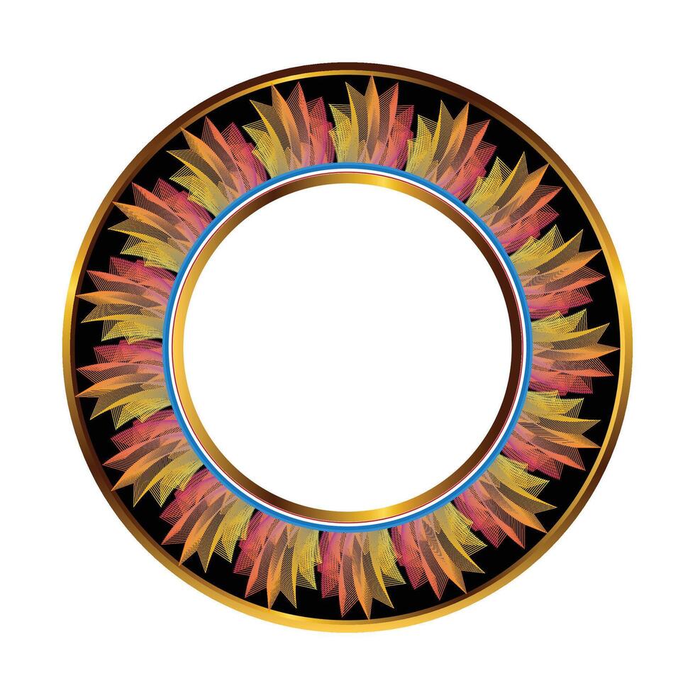 Luxury gold circle frame border design background vector