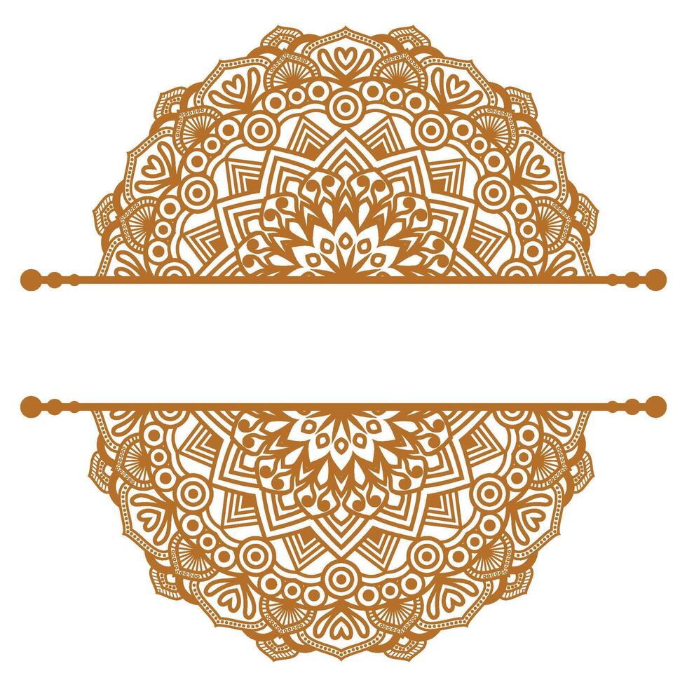 Luxury mandala gold vintage title frame swirl for text background wedding invitation card element vector