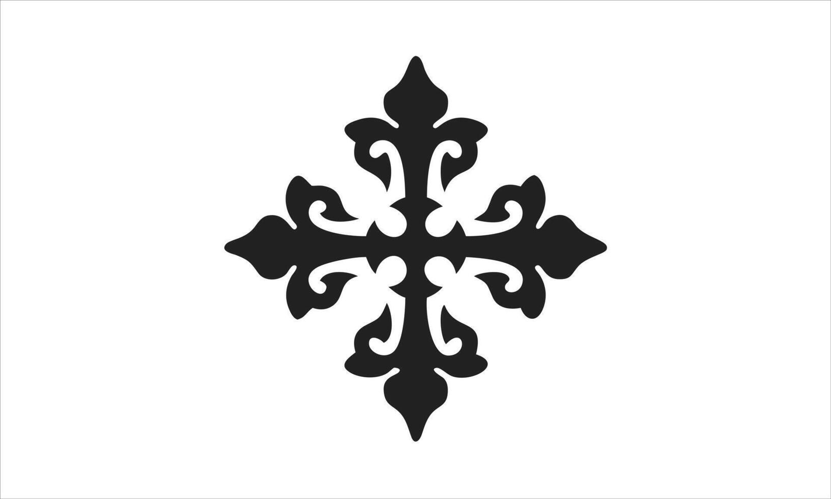 Ornate black cross religious symbol design element vector
