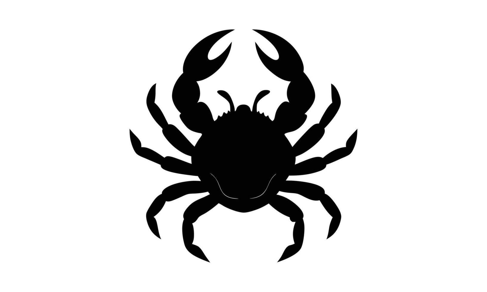 Black silhouette crab ocean animal design vector