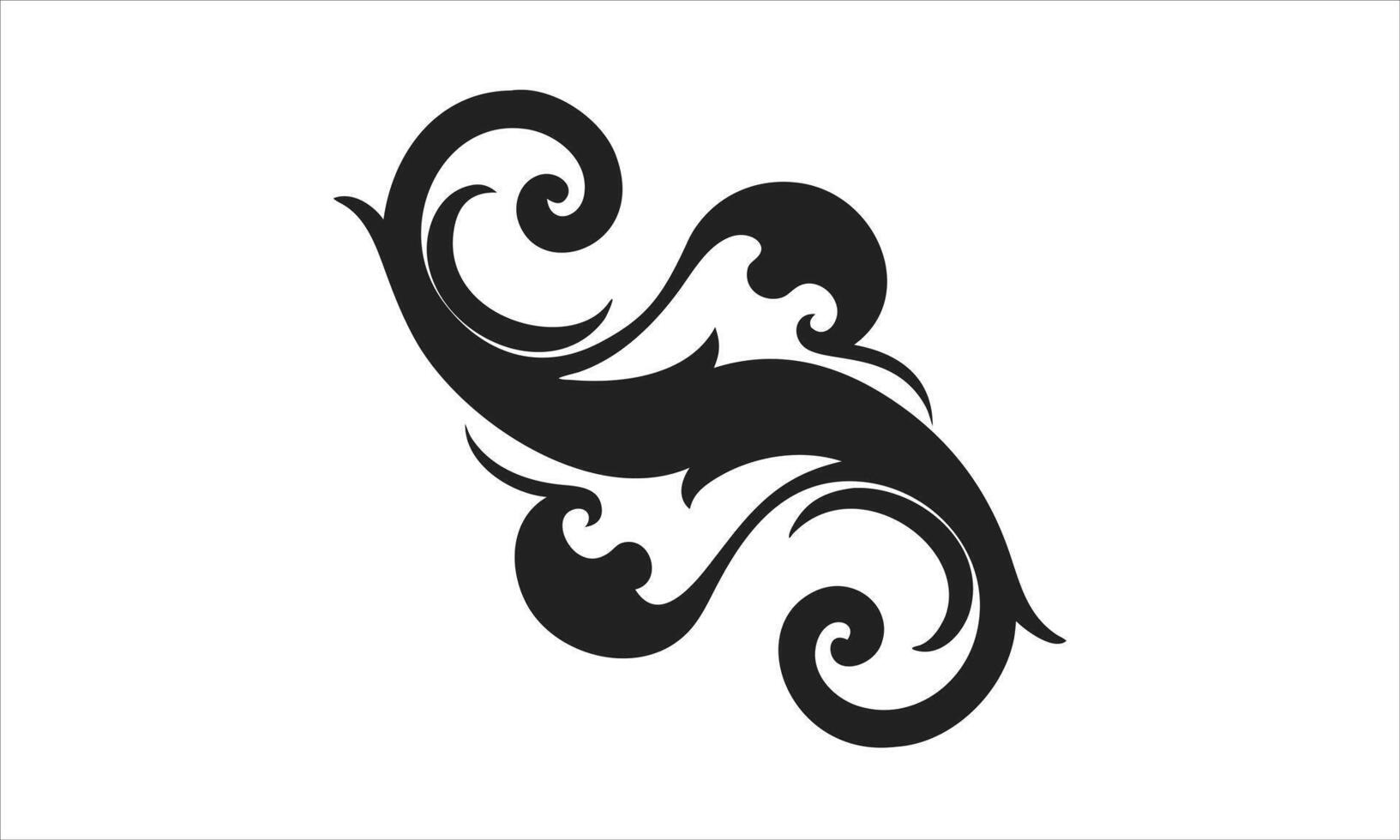 Elegant black swirl design element floral ornament vector