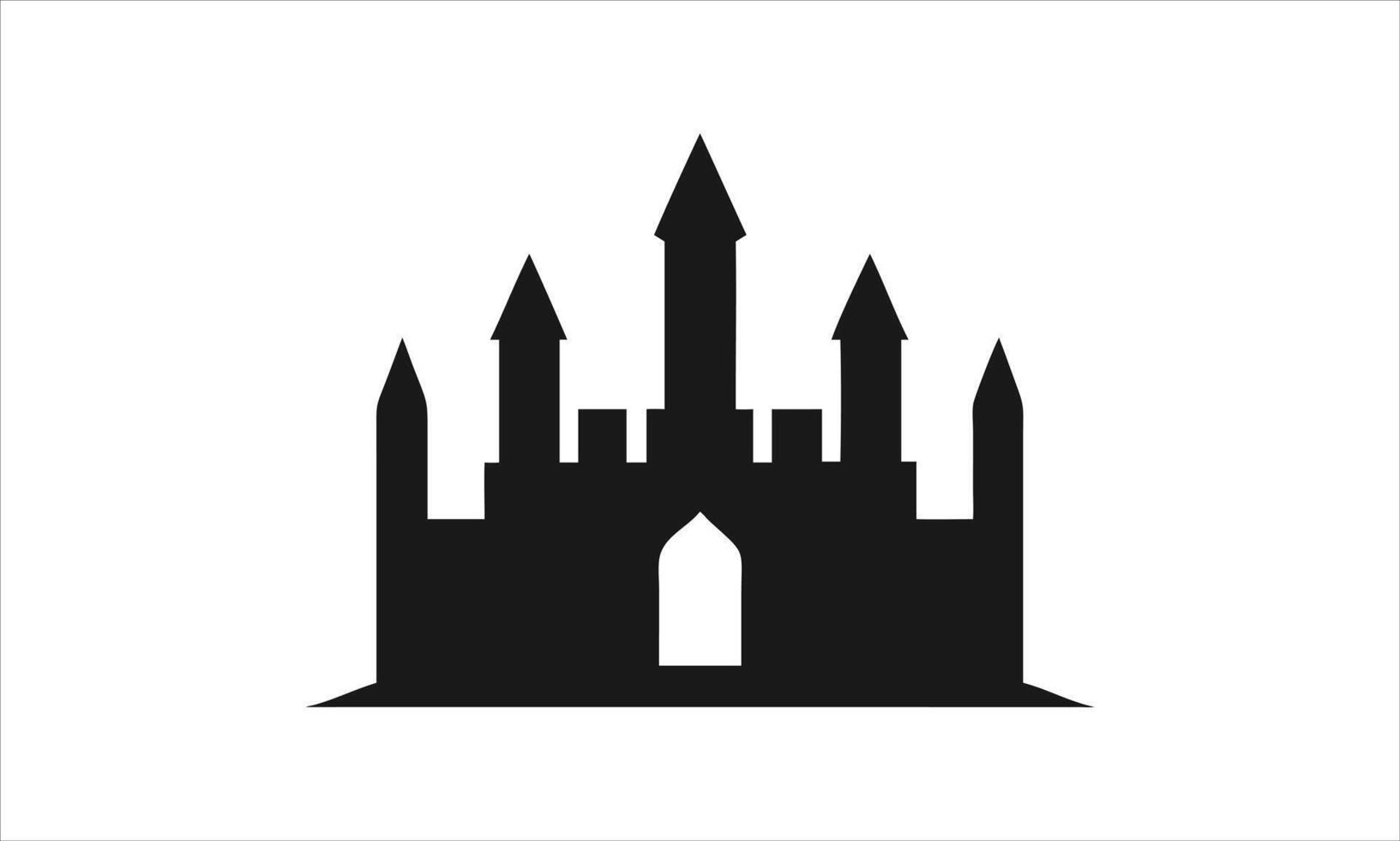 Majestic castle silhouette simple design icon vector