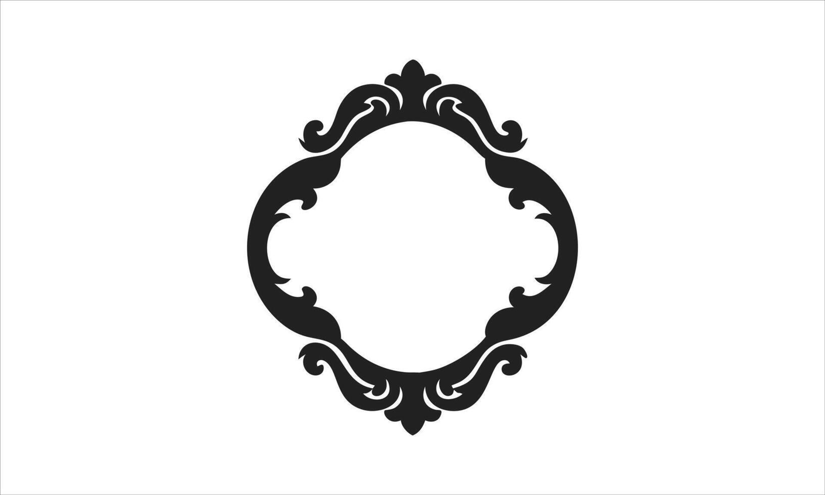 Elegant ornate frame design black and white vector