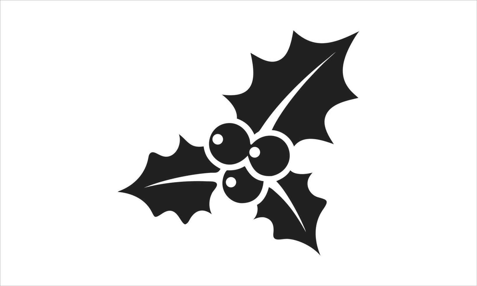 Simple black holly berry christmas icon design vector