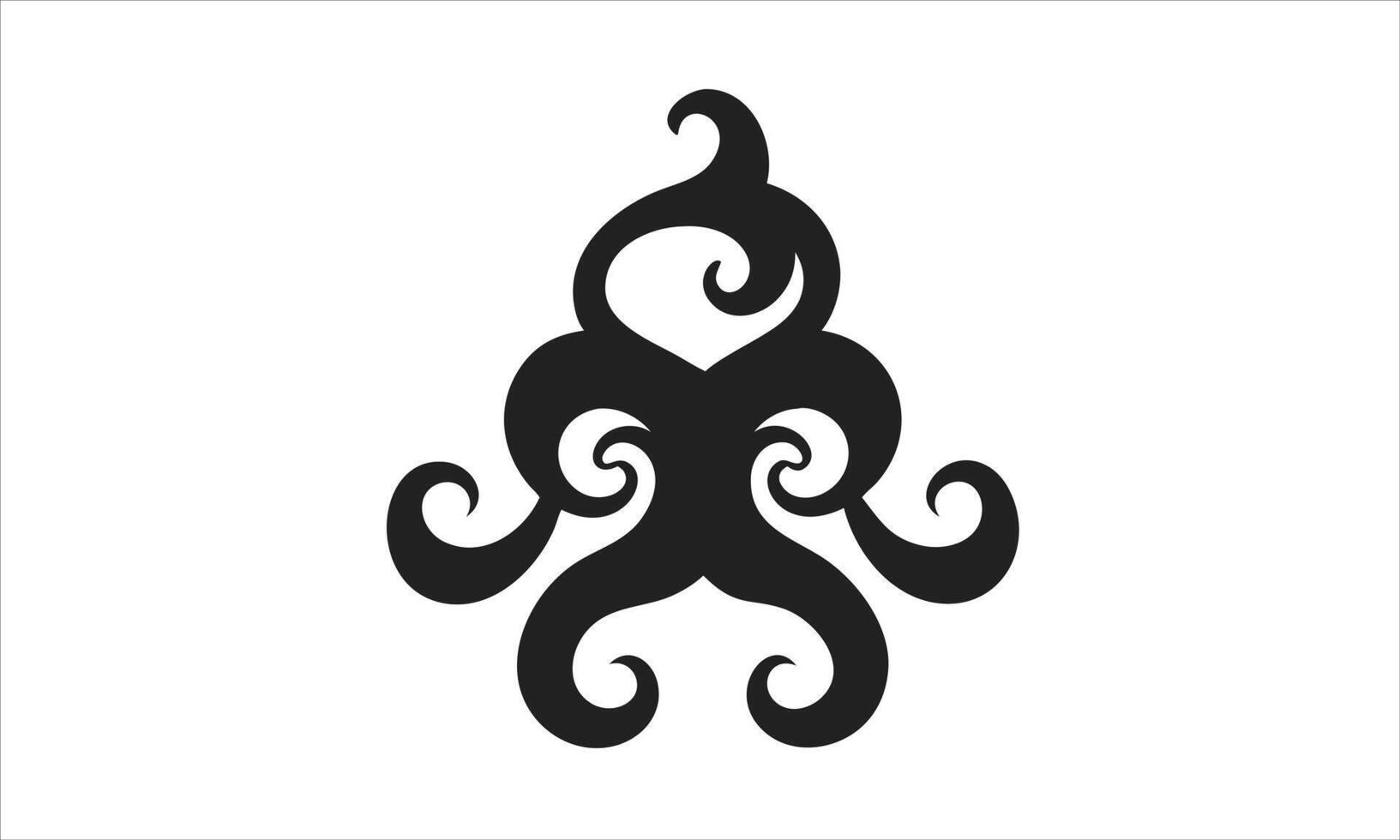 Abstract black swirl design elegant ornament vector