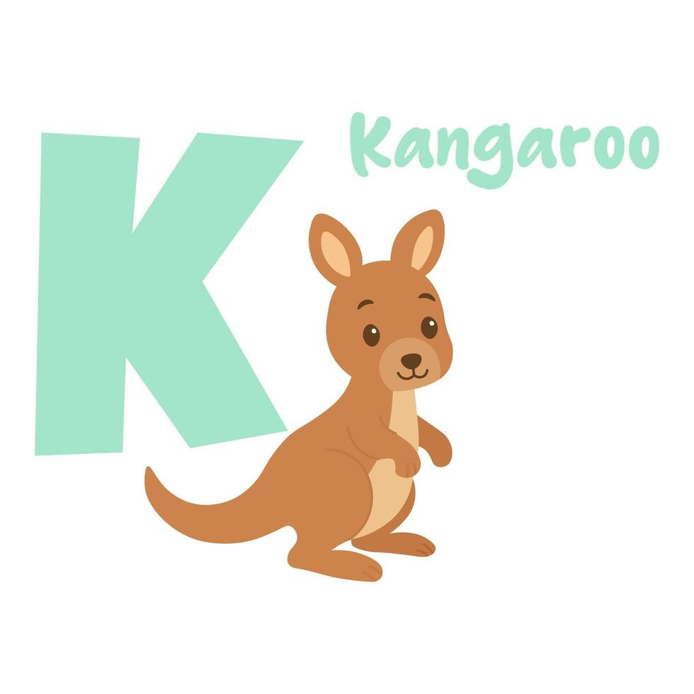Kangaroo character for letter K vector
