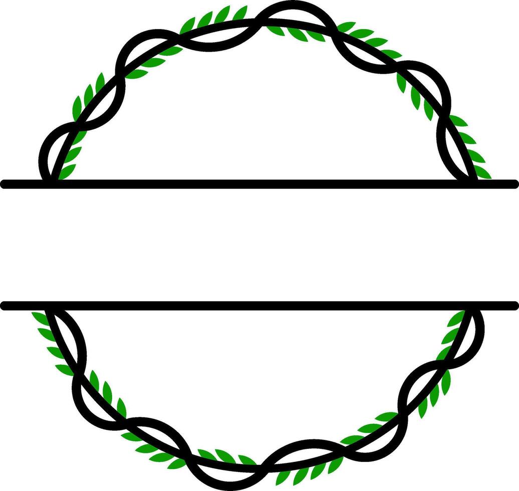 Nature Frame with Green Leaf Border Design vector
