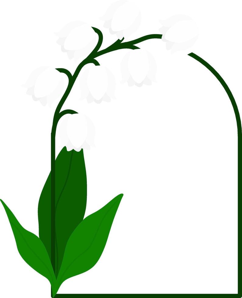 Corner Floral Frame with White Lily of the Valley Flowers vector