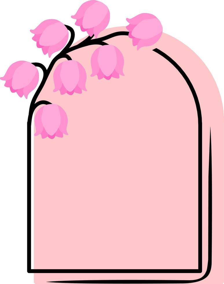 Pink Lily of the Valley Frame Design vector