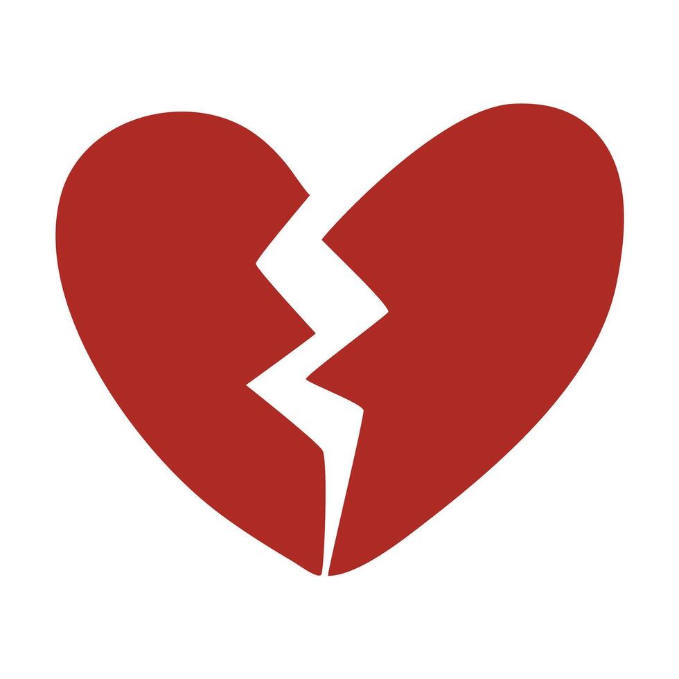 Broken Heart Cartoon Icon Image vector