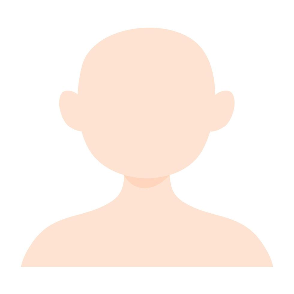 Face Shape, Blank Body Square Shape Face Light Skin vector