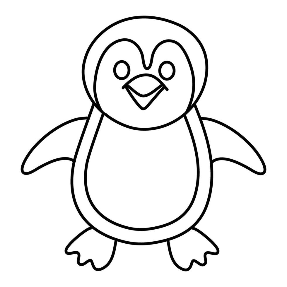 Penguin Coloring Page vector