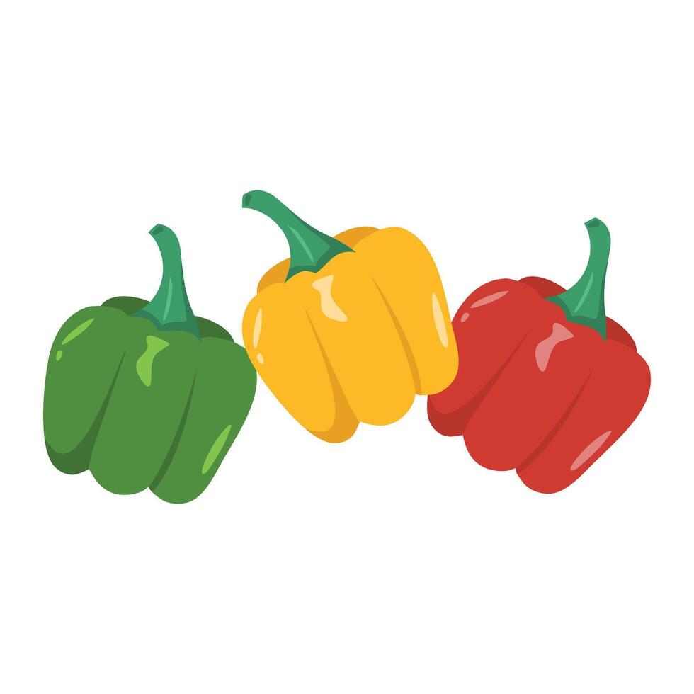 Fresh bell peppers vegetable illustration vector