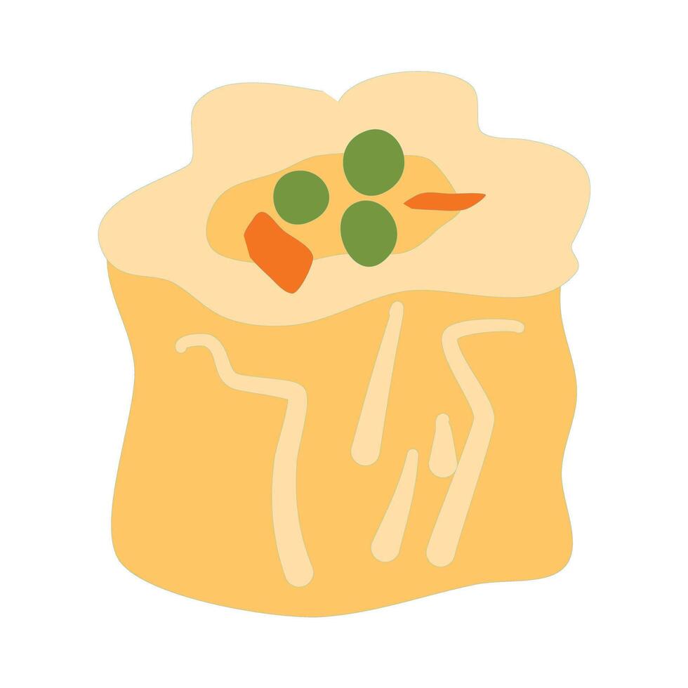 Shao mai shrimp dim sum dumpling Chinese steamed vector