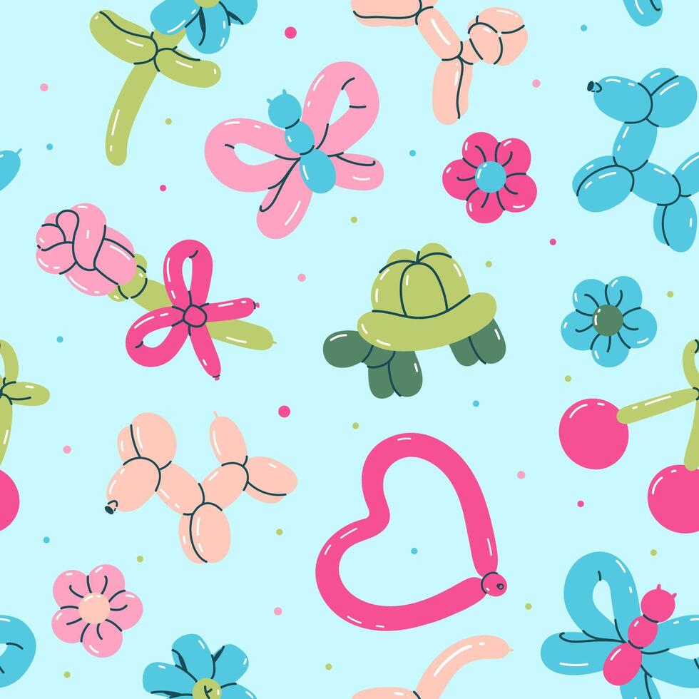 colorful balloon animal pattern vector