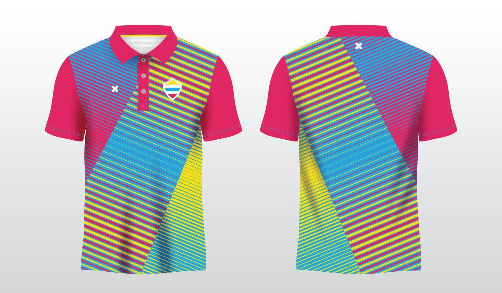 Colorful striped polo shirt design vector