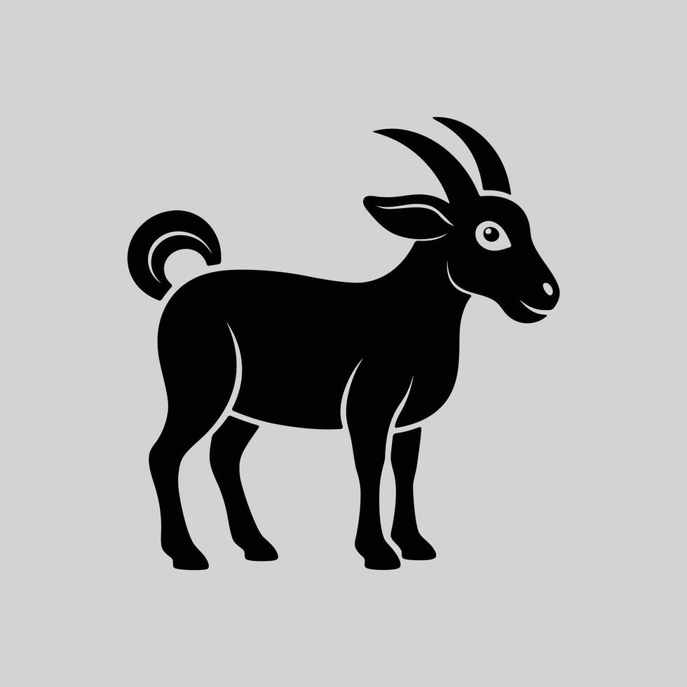 Full Body Goat Sketch in Monochrome vector