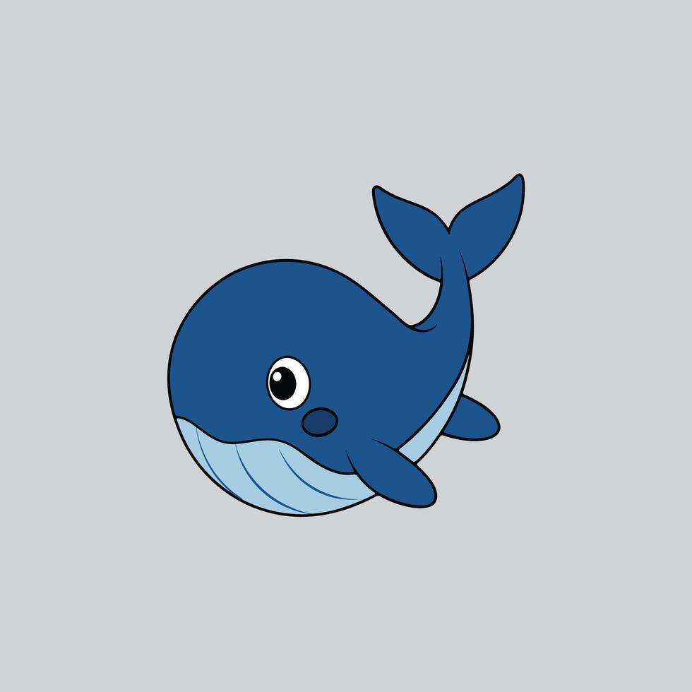 Blue Whales Catoon Style vector
