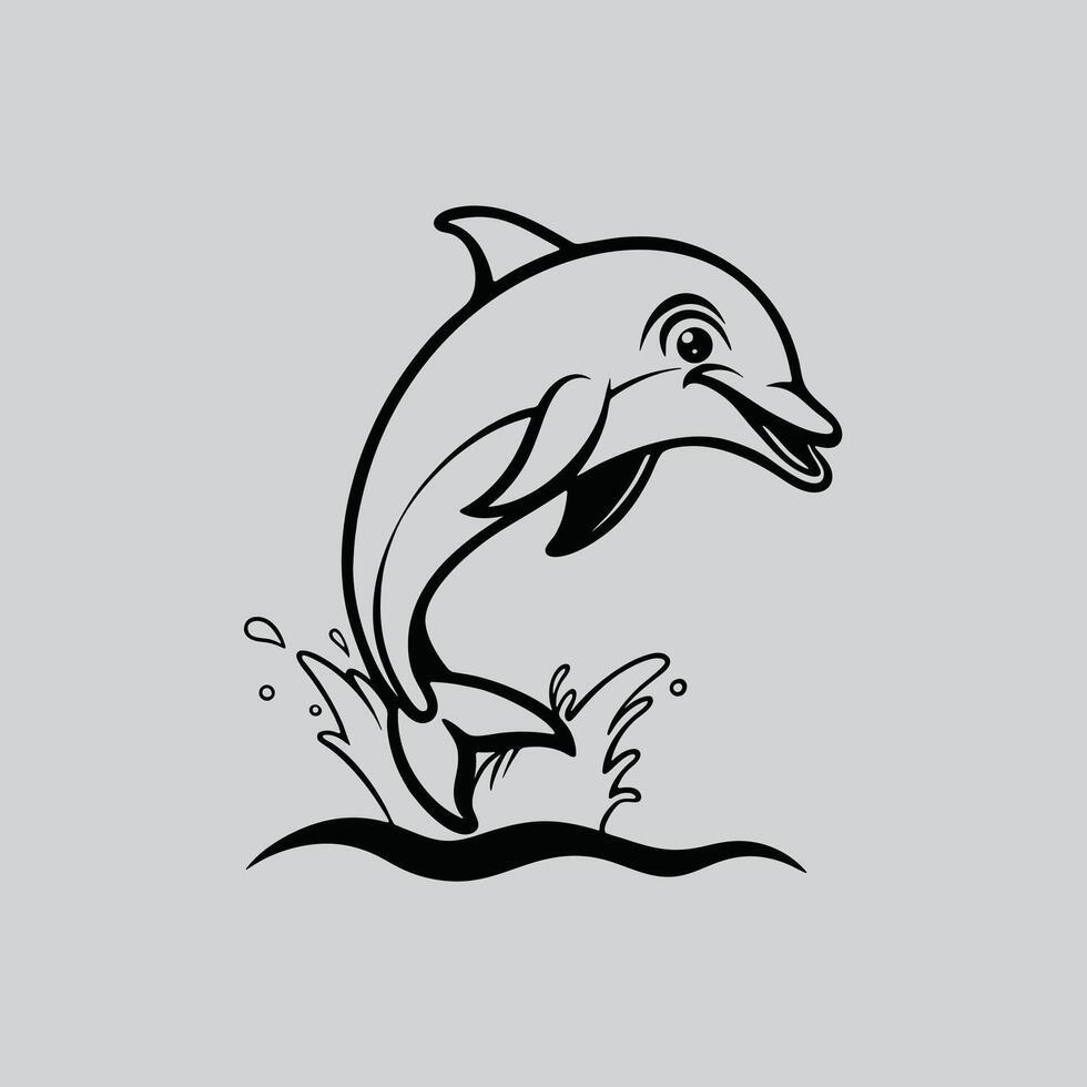 Dolphin Jumping Illustration vector