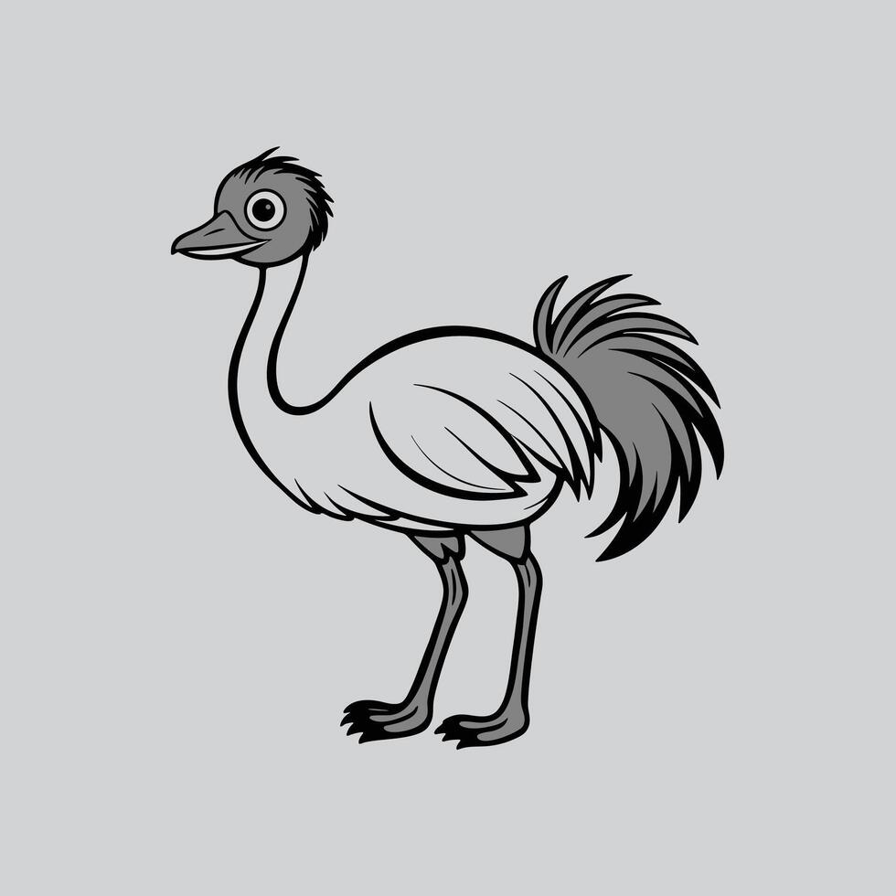 Vintage Ostrich Artwork Design vector