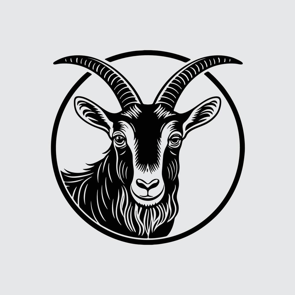 Goat Farm Label Logo Art vector